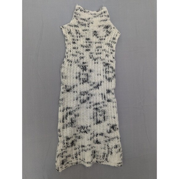 Zara Cream and Black Sleeveless Alpaca Wool Blend Sweater M - Picture 3 of 13